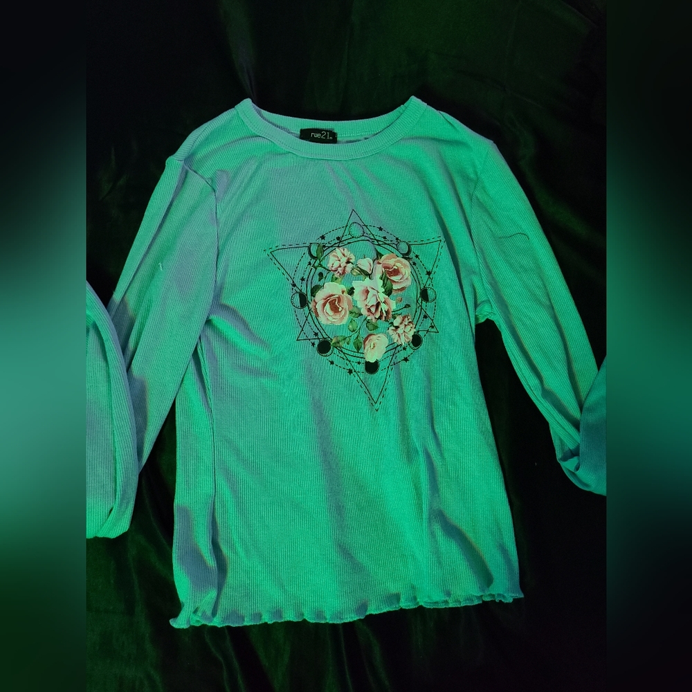 Blue flower shirt